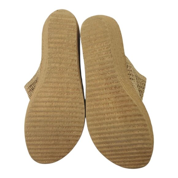 Sbicca Platform Wedge Slide Sandal 10 Espadrille Casual Slip On Tan Natural - Picture 6 of 16